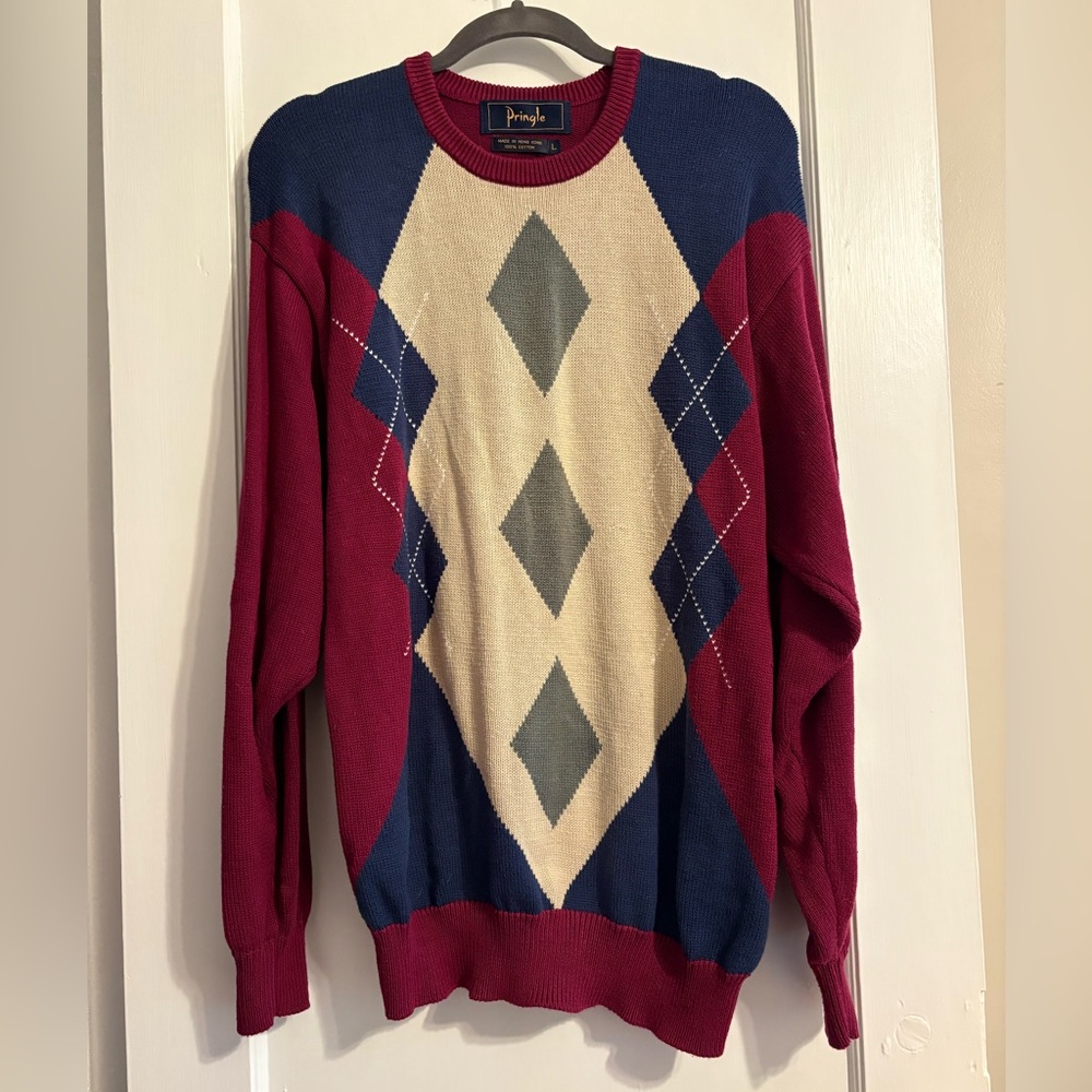 VTG Pringle Men’s Crew Neck Sweater Argyle
